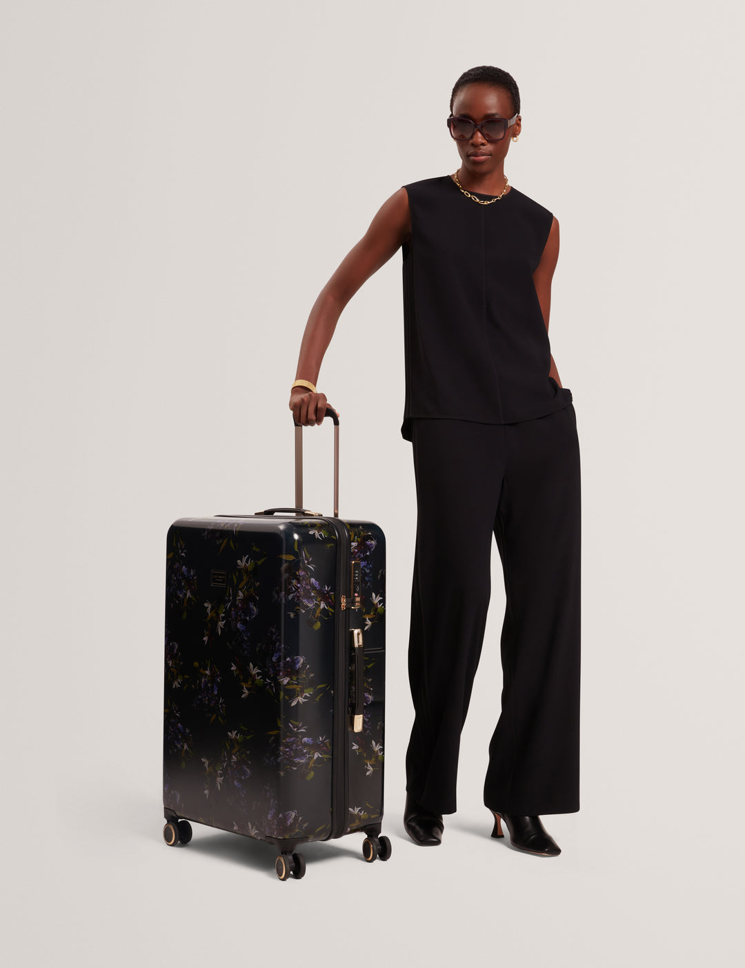 Ted Baker Midnight Bloom 79cm 4-Wheel Large Suitcase
