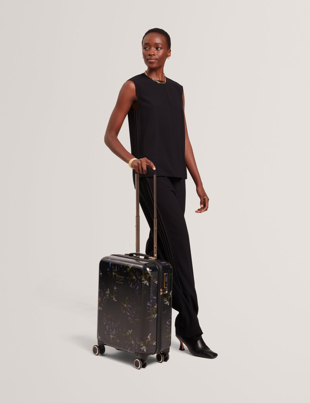 Ted Baker Midnight Bloom 55cm 4-Wheel Cabin Suitcase