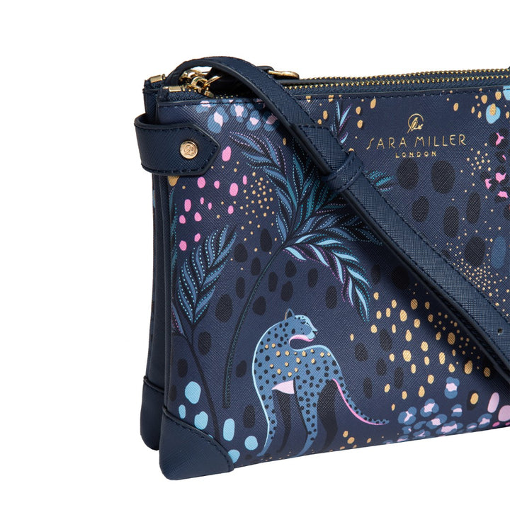 Sara Miller Midnight Leopard Zip Crossbody Bag