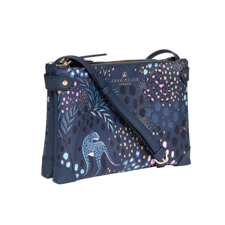 Sara Miller Midnight Leopard Zip Crossbody Bag