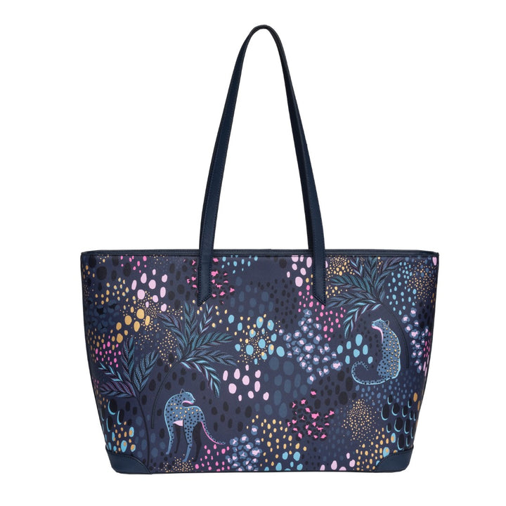Sara Miller Midnight Leopard Large Tote Bag