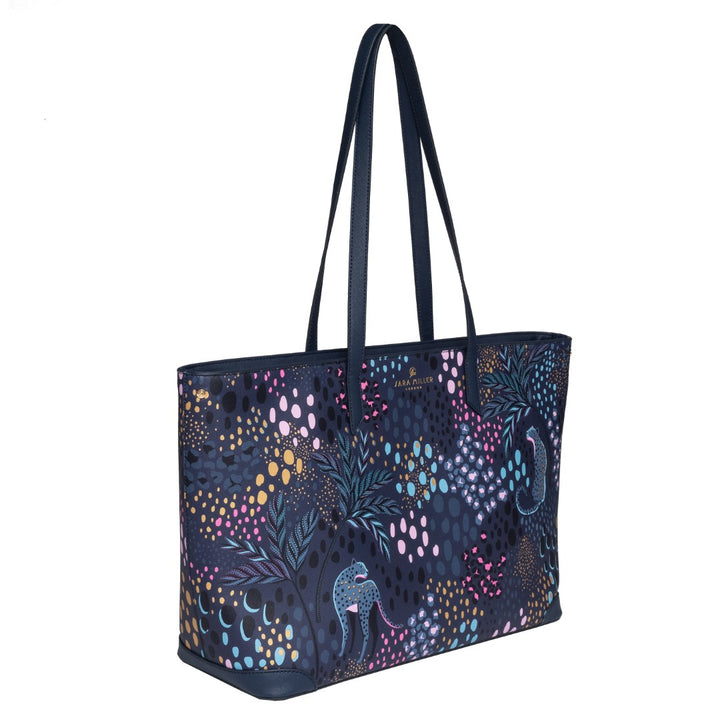 Sara Miller Midnight Leopard Large Tote Bag