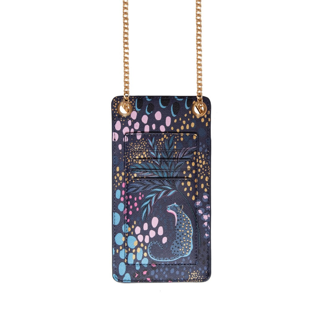 Sara Miller Midnight Leopard Phone Pouch