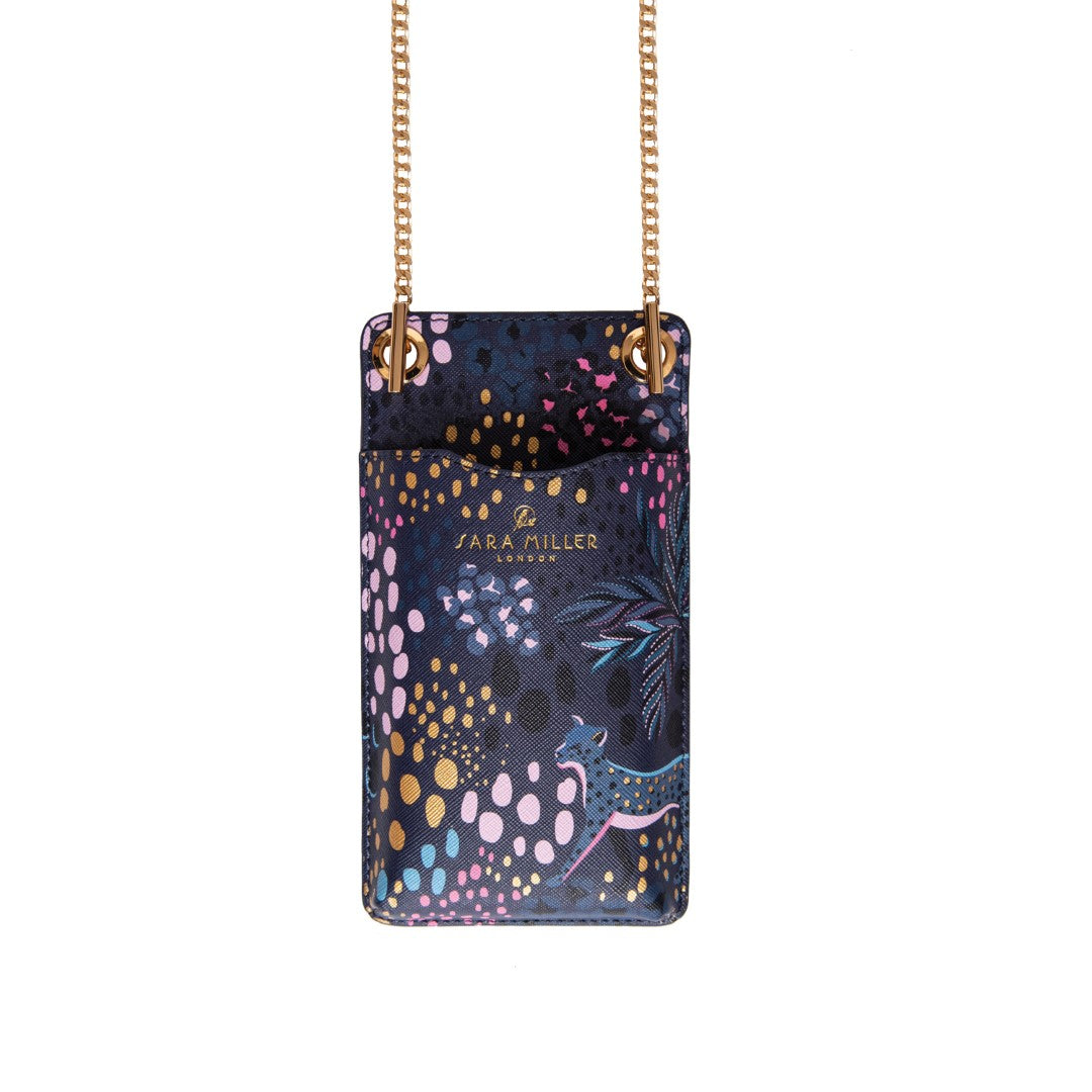 Sara Miller Midnight Leopard Phone Pouch