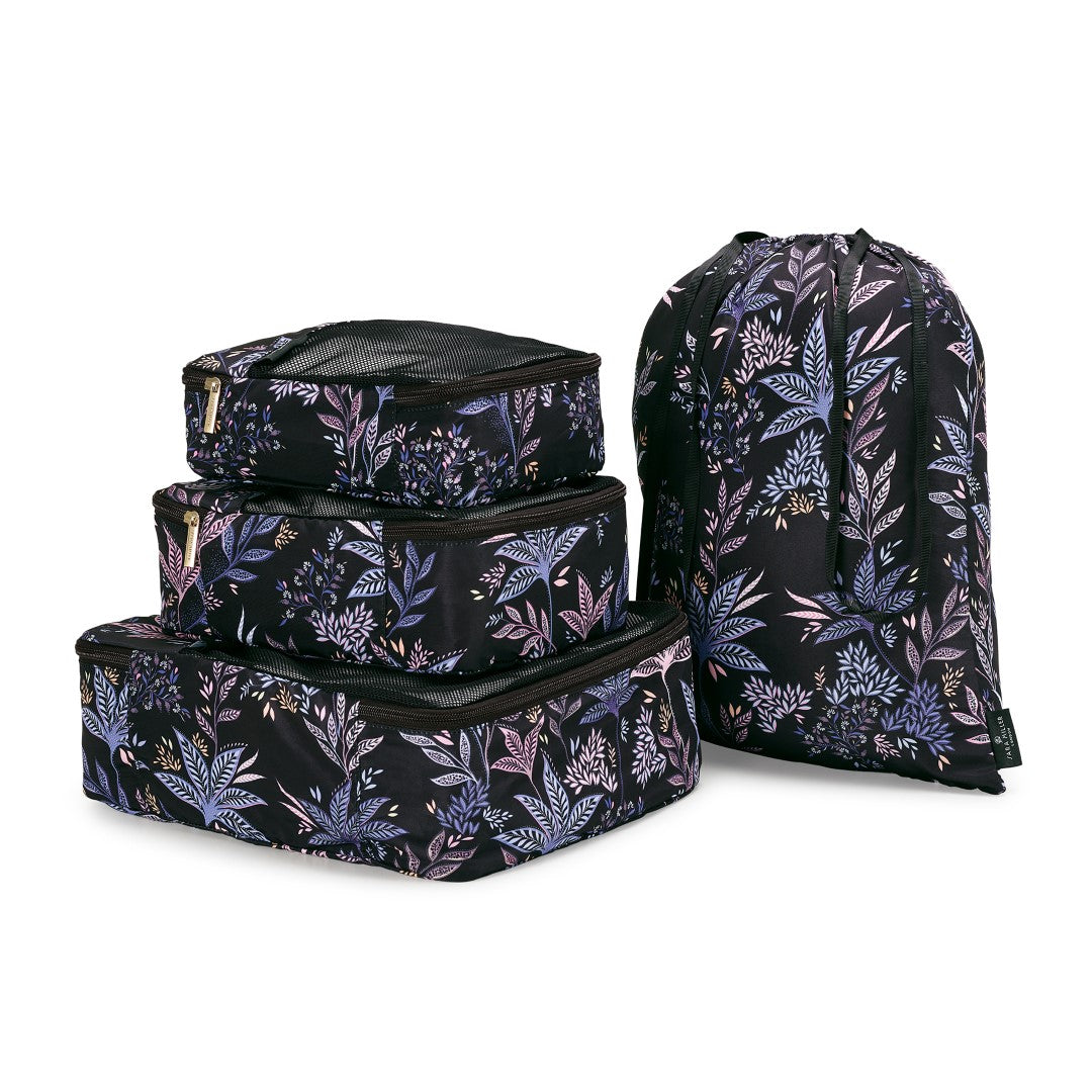 Sara Miller Black Botanic Set of Packing Cubes