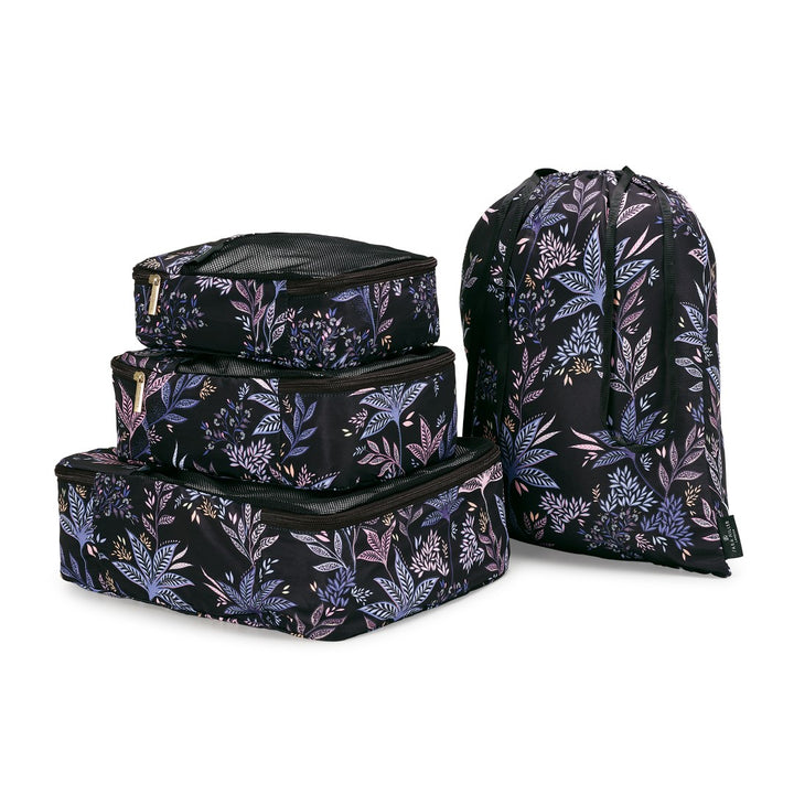 Sara Miller Black Botanic Set of Packing Cubes