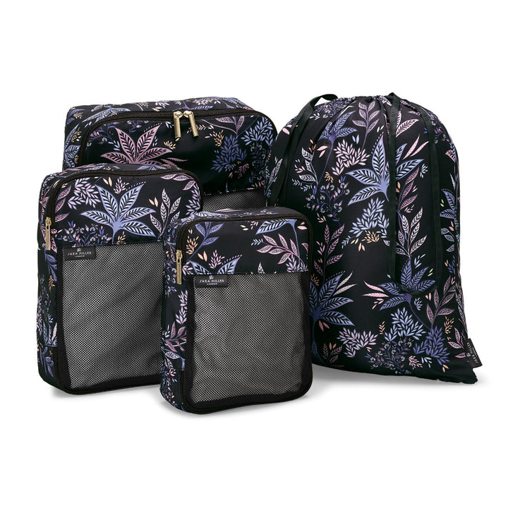 Sara Miller Black Botanic Set of Packing Cubes