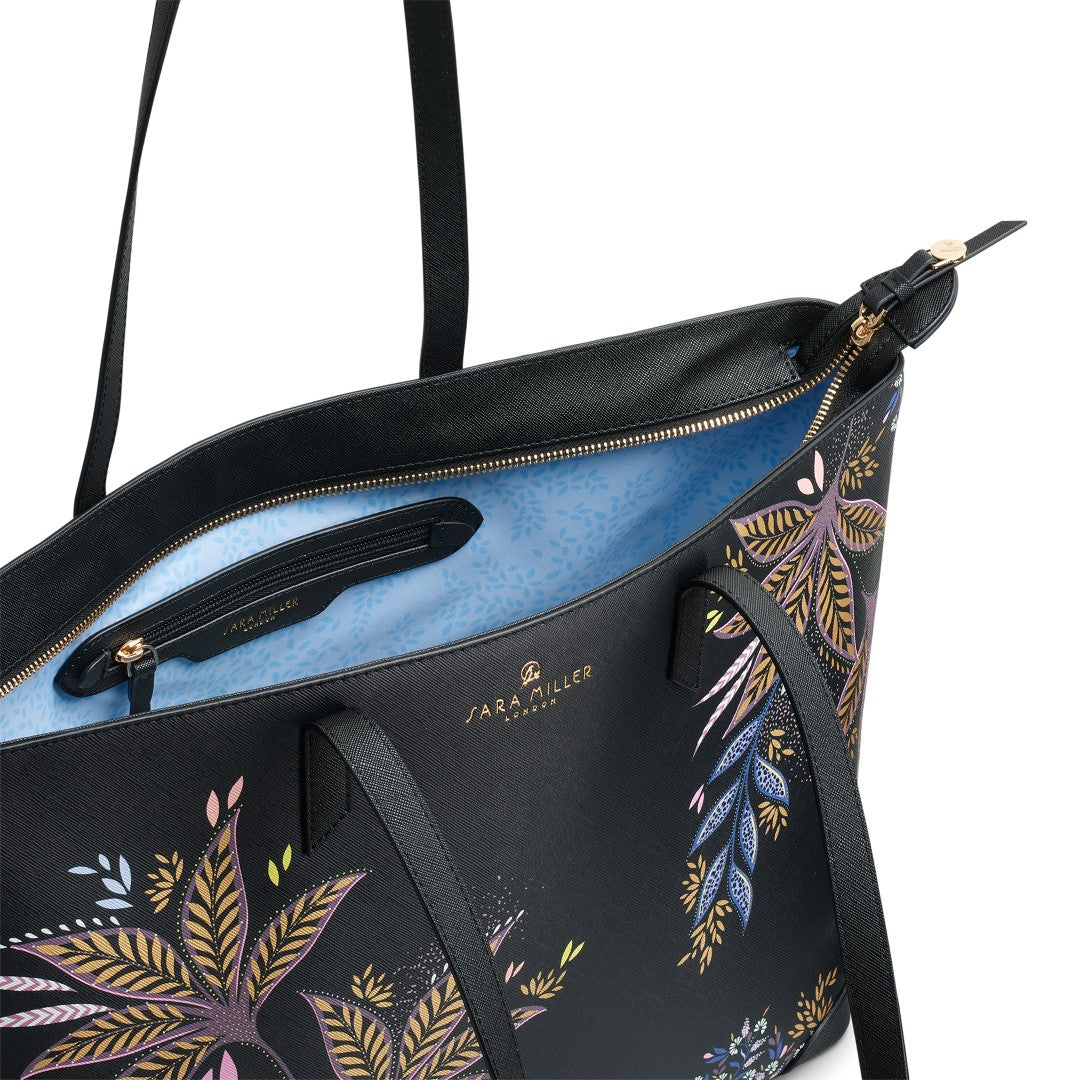 Sara Miller Black Botanic Large Tote Bag