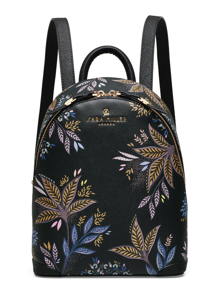 Sara Miller Black Botanic Mini Backpack