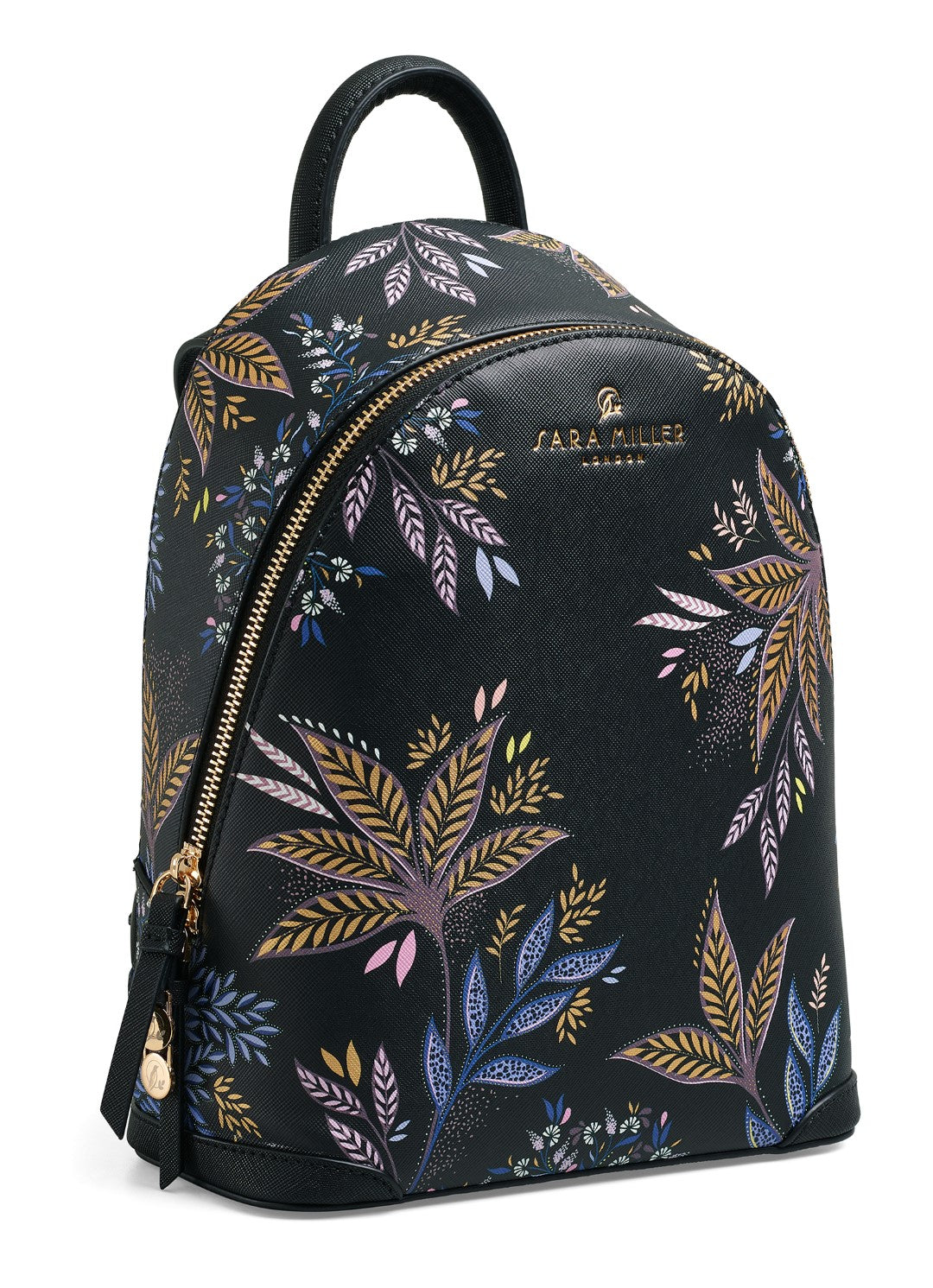 Sara Miller Black Botanic Mini Backpack