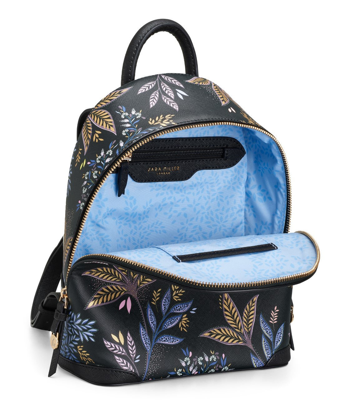 Sara Miller Black Botanic Mini Backpack
