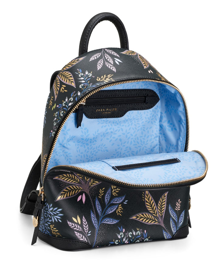 Sara Miller Black Botanic Mini Backpack