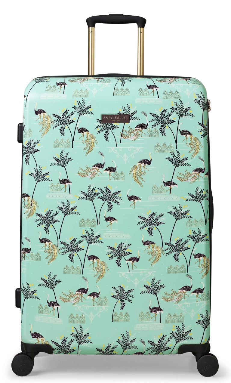 Sara Miller Mint Ostrich 77cm 4-Wheel Large Suitcase