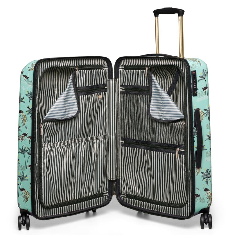 Sara Miller Mint Ostrich 77cm 4-Wheel Large Suitcase