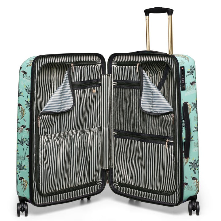 Sara Miller Mint Ostrich 77cm 4-Wheel Large Suitcase