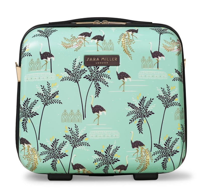 Sara Miller Mint Ostrich Vanity Case
