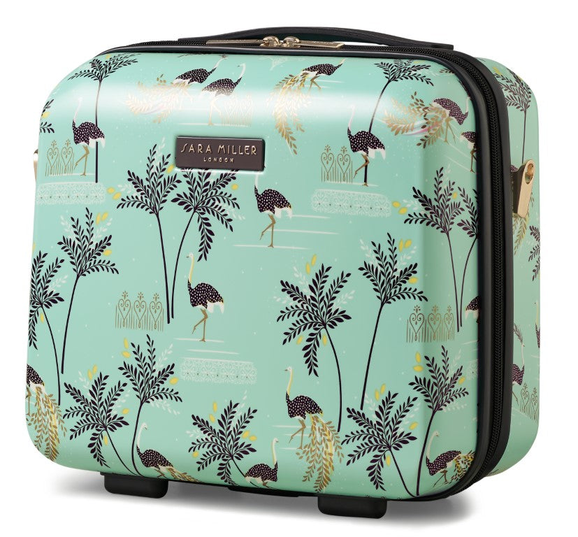 Sara Miller Mint Ostrich Vanity Case