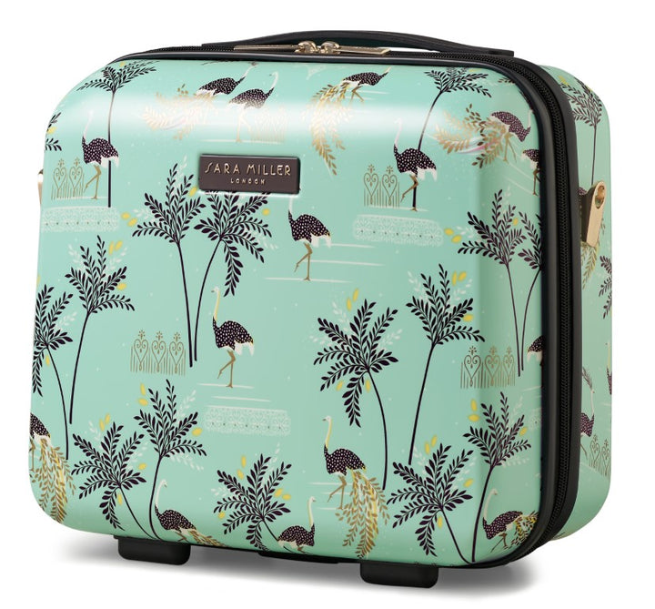 Sara Miller Mint Ostrich Vanity Case