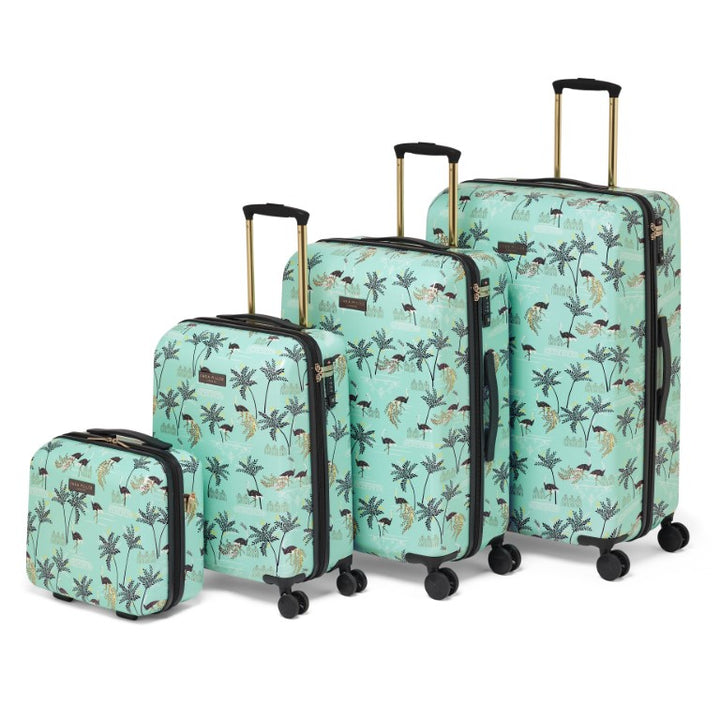 Sara Miller Mint Ostrich 4 Piece Luggage Set