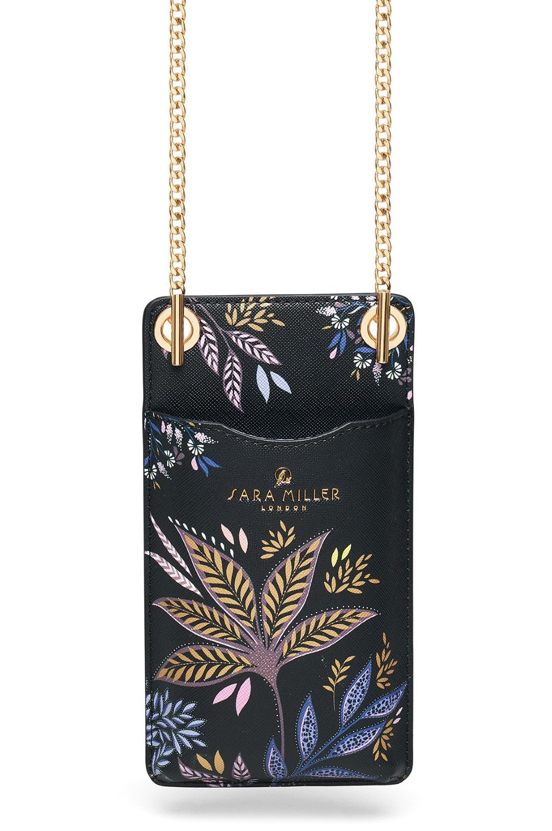 Sara Miller Black Botanic Phone Pouch