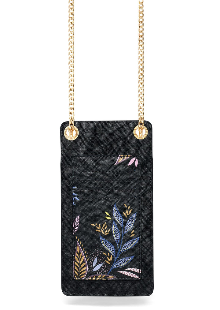Sara Miller Black Botanic Phone Pouch