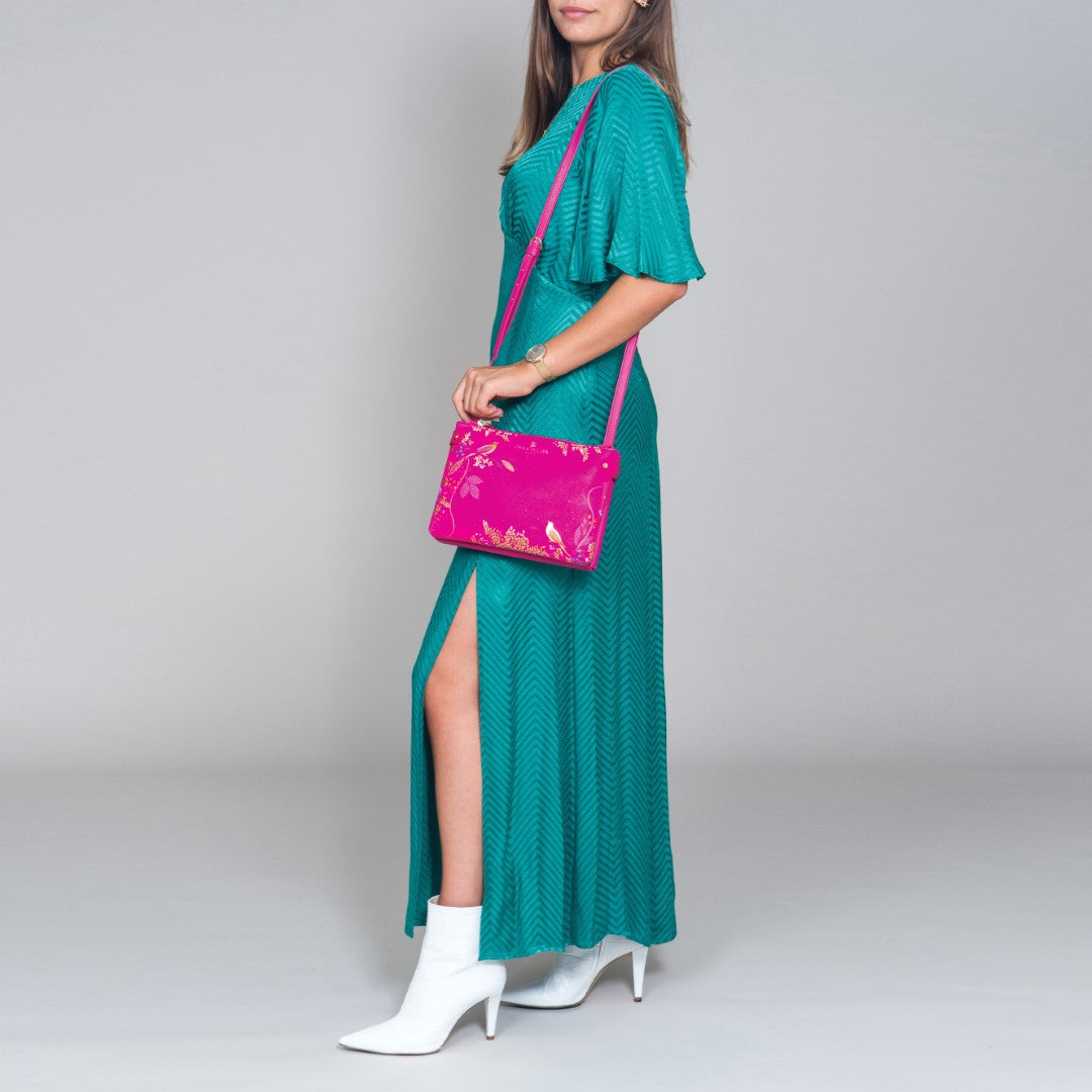 Sara Miller Chelsea Pink Zip Crossbody Bag