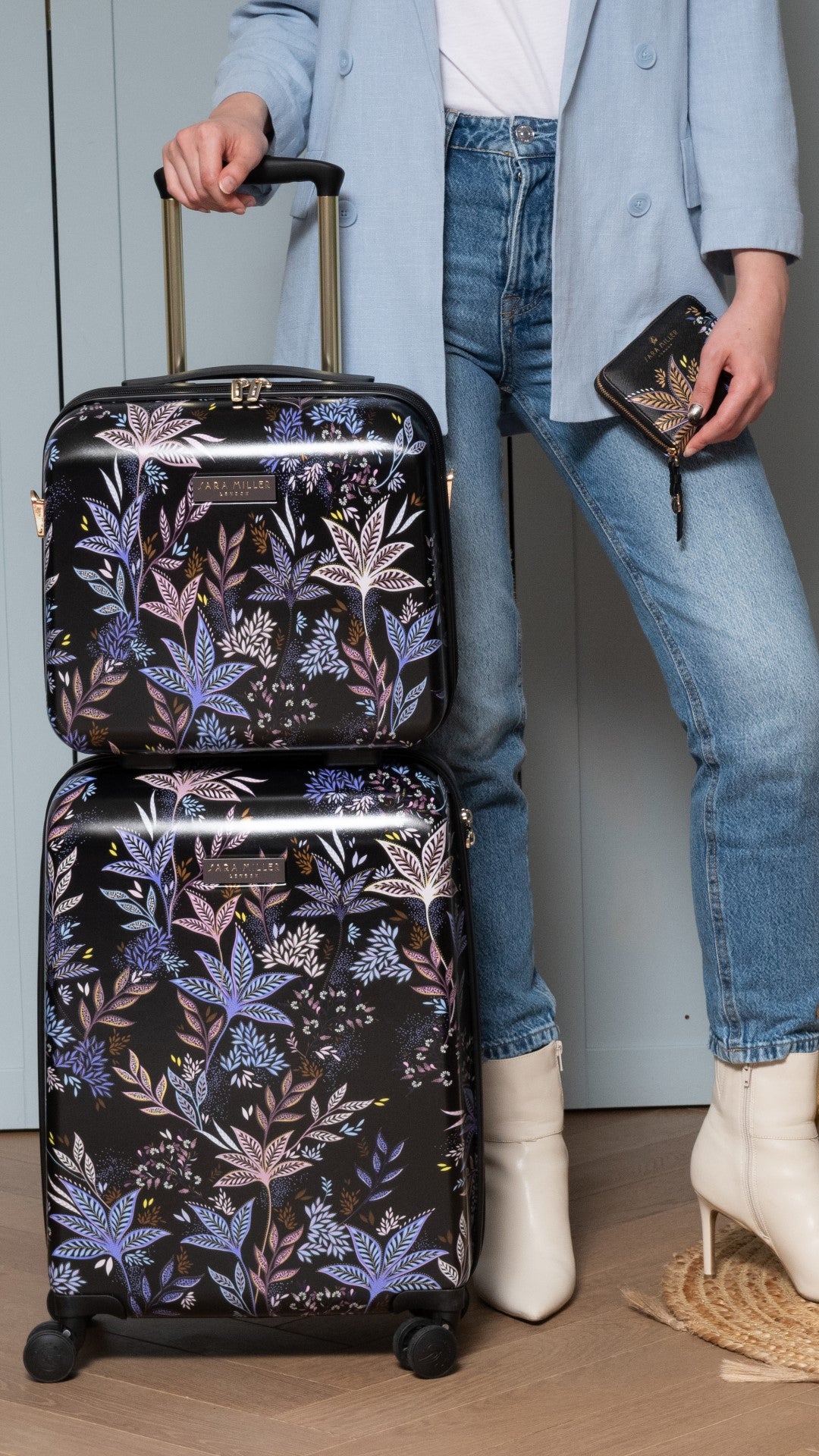 Sara Miller Black Botanic Vanity Case