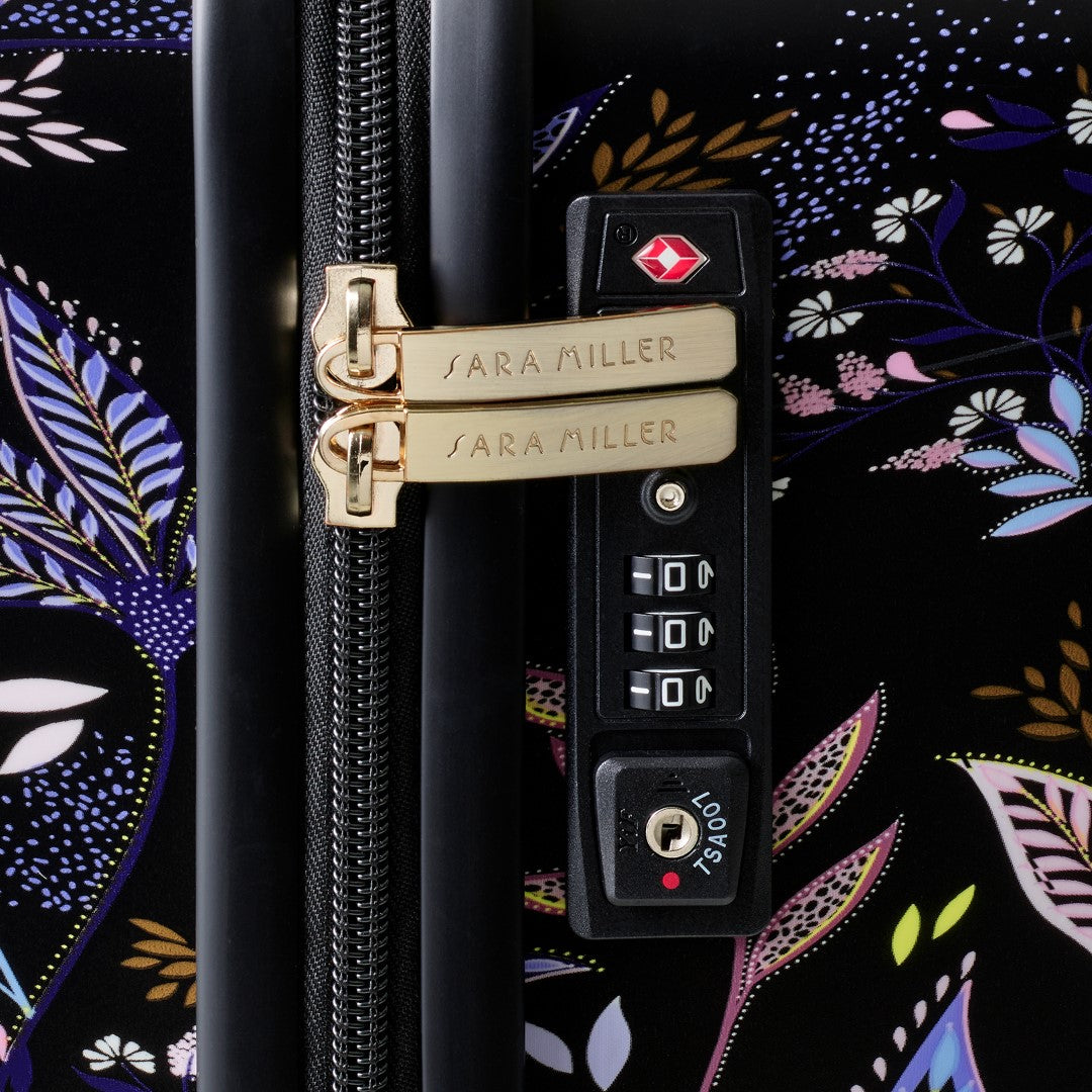 Sara Miller Black Botanic 77cm 4-Wheel Large Suitcase