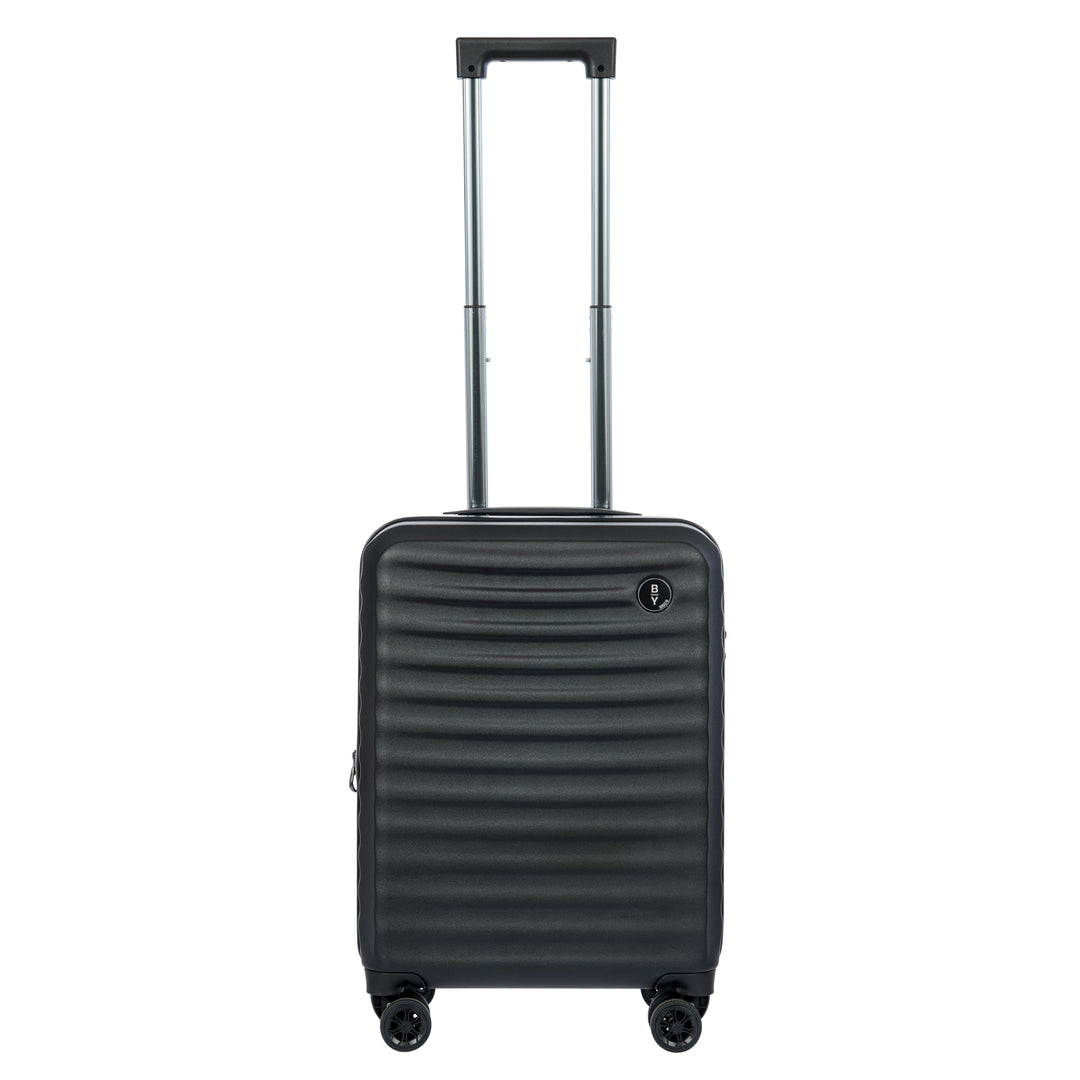 Black Bric's cabin case with a ribbed texture on a white background