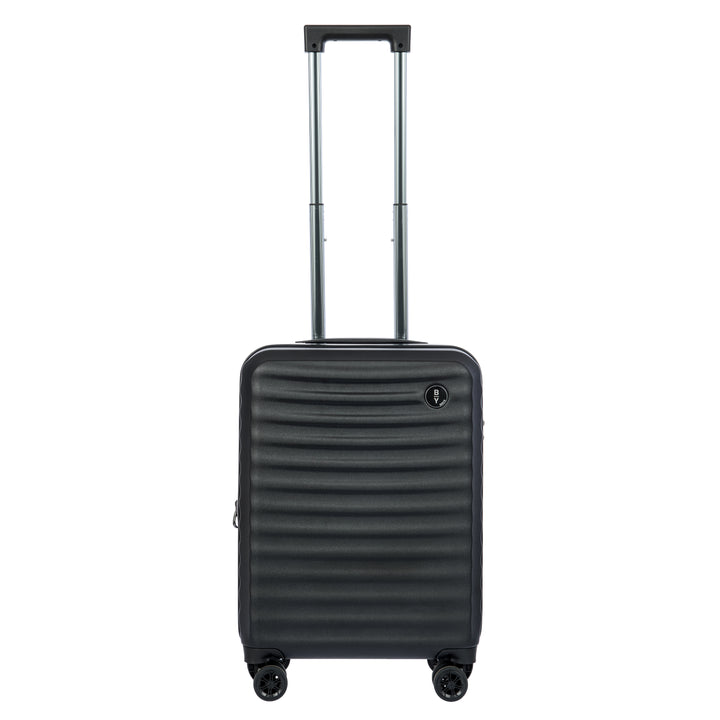Black Bric's cabin case with a ribbed texture on a white background