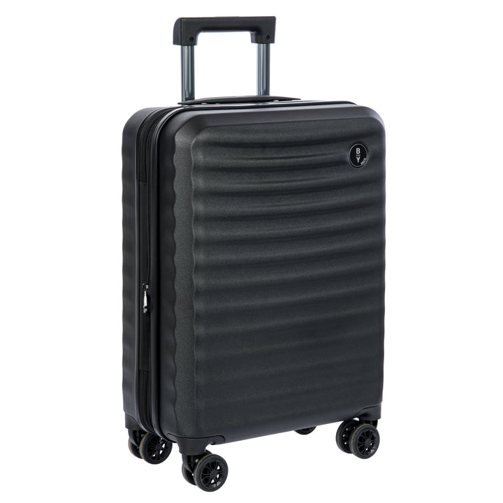 Black Bric's cabin case with a ribbed texture on a white background