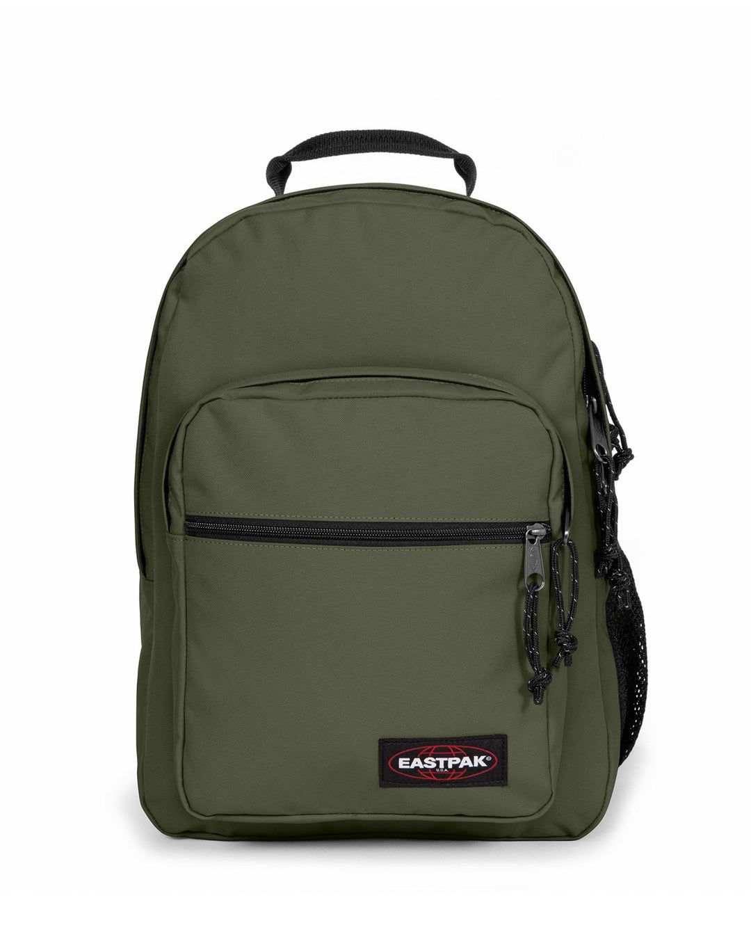 Green backpack with Eastpak logo on a white background