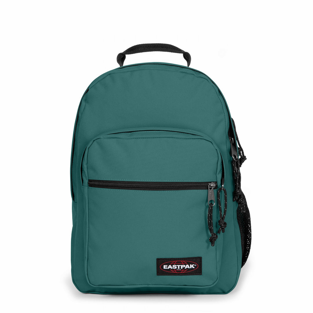 Green Eastpak branded backpack with double front pockets