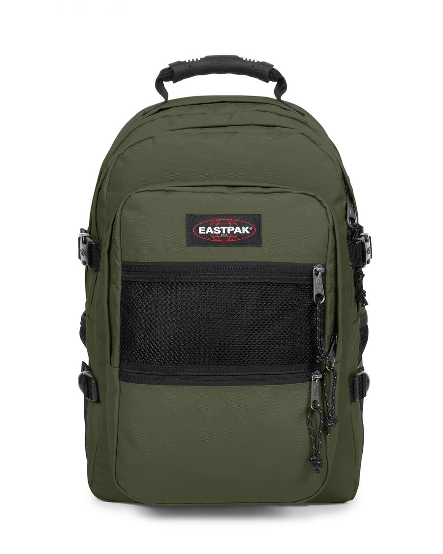 Green Eastpak backpack on a white background