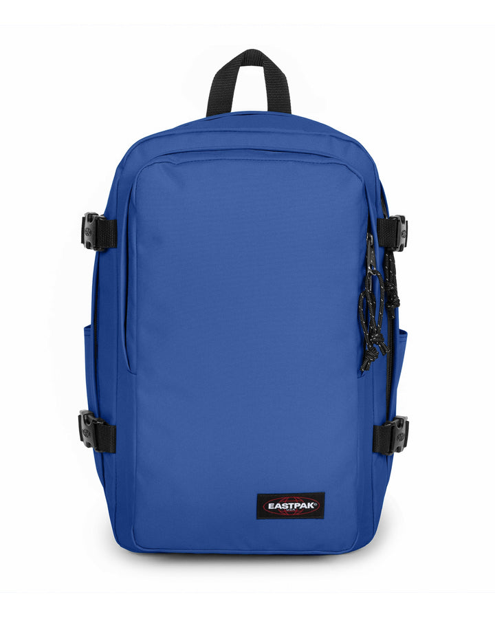 Blue backpack with Eastpak logo on a white background