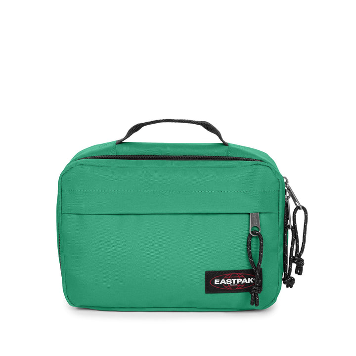 Green Eastpak bag on a white background