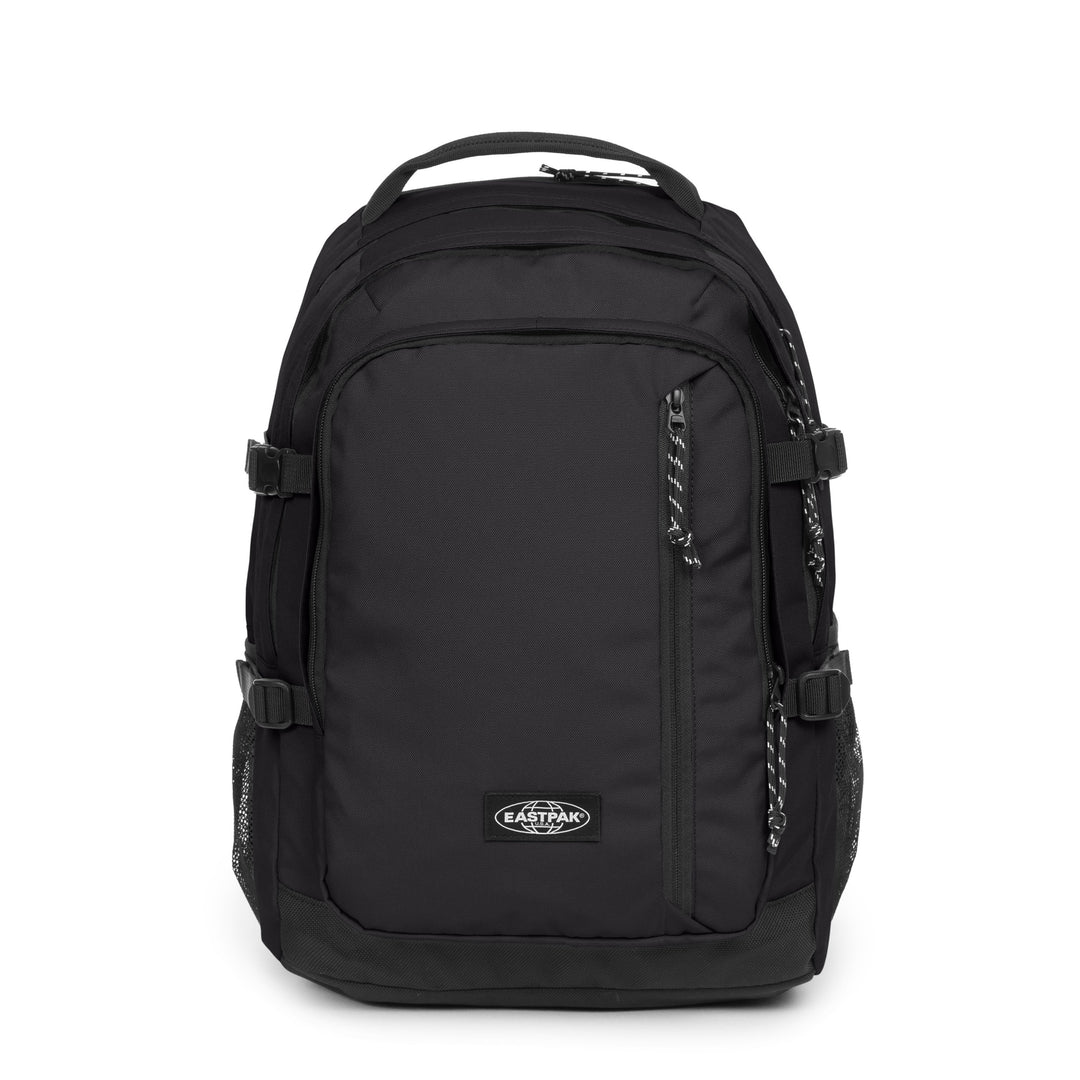 Black backpack with Eastpak logo on a white background