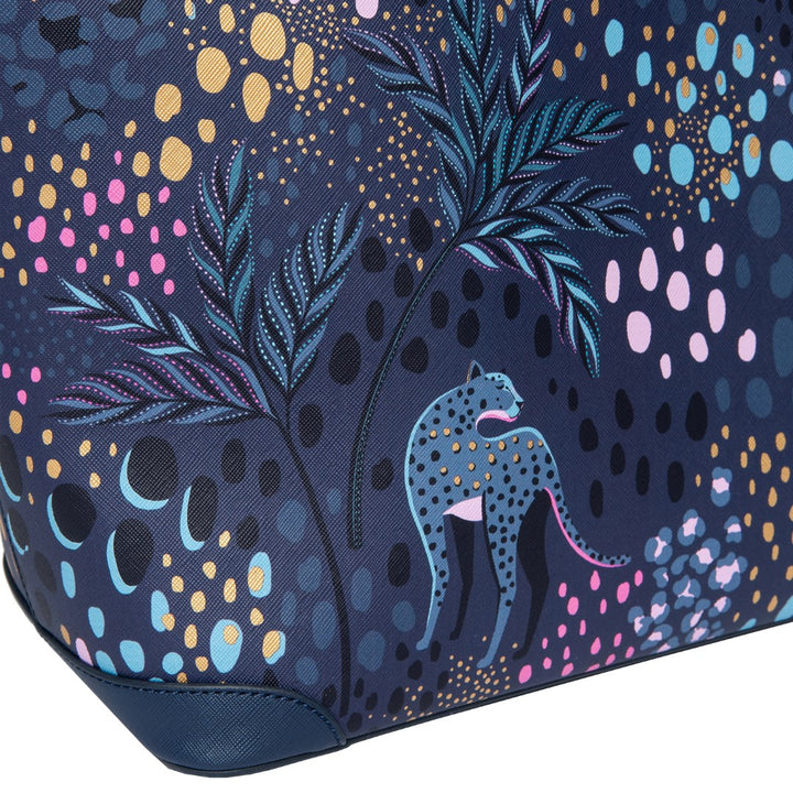 Sara Miller Midnight Leopard Large Tote Bag