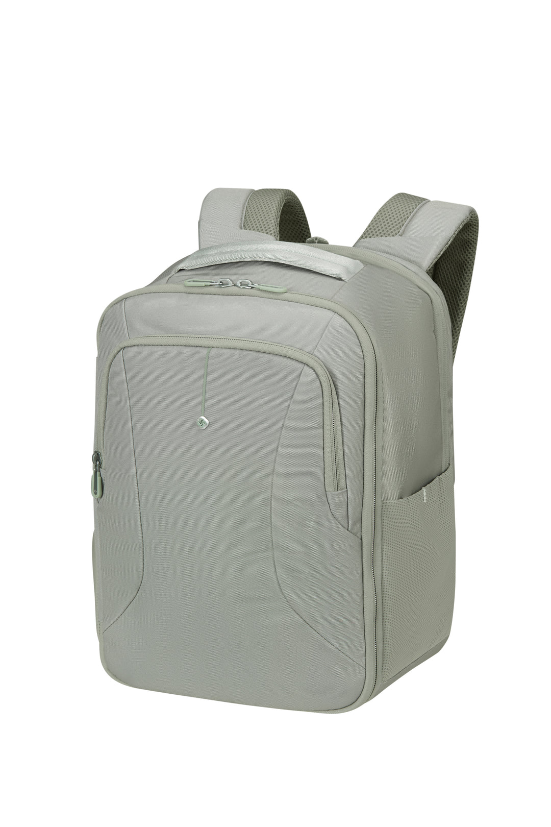 Sage green backpack on a white background