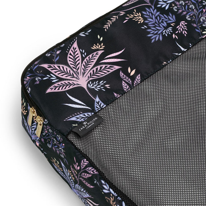 Sara Miller Black Botanic Set of Packing Cubes