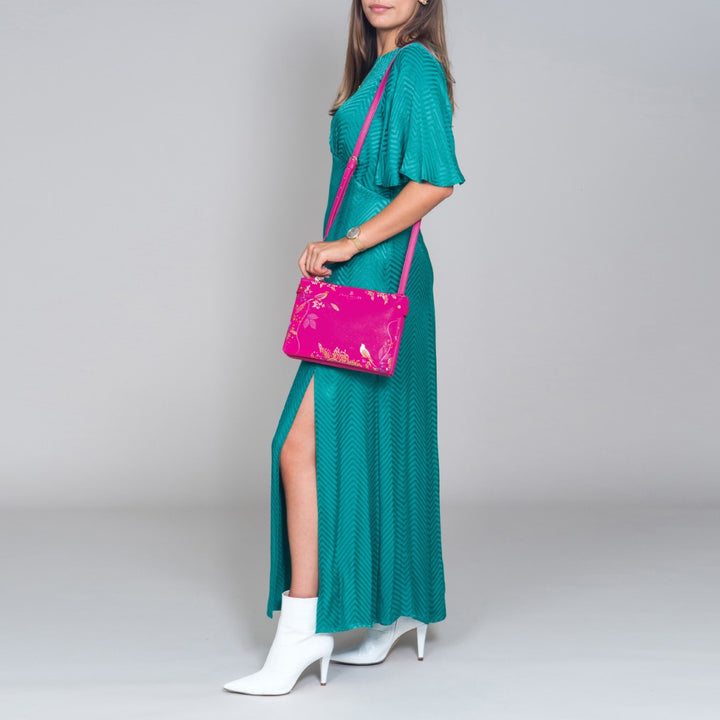 Sara Miller Chelsea Pink Zip Crossbody Bag