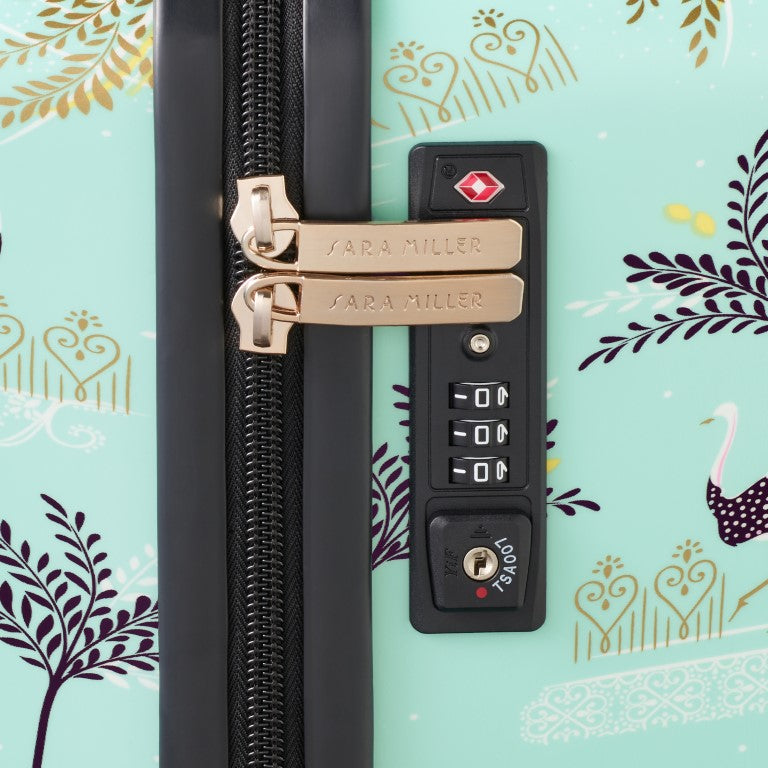 Sara Miller Mint Ostrich 4 Piece Luggage Set