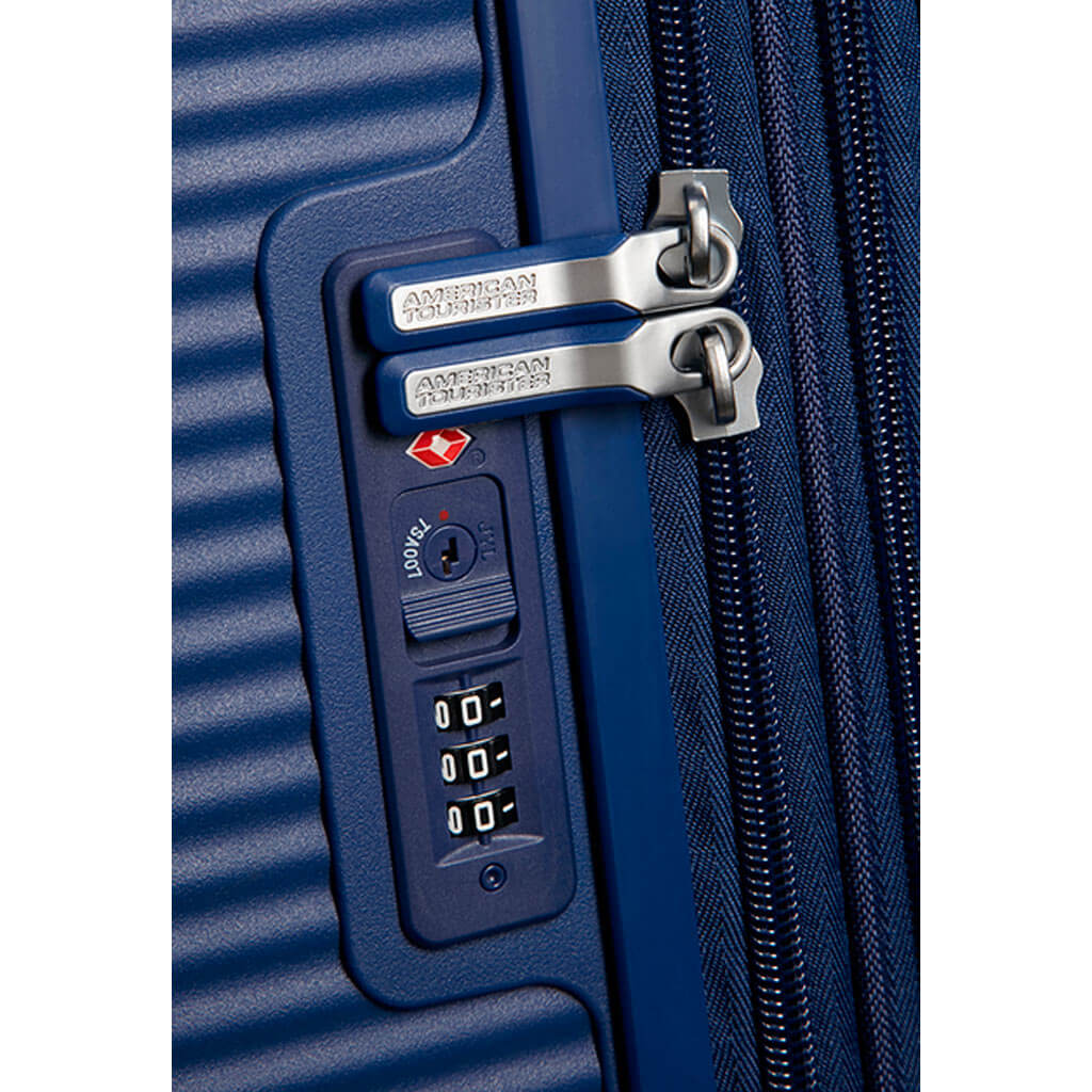 American Tourister Soundbox 77cm 4-Wheel Spinner Expandable Suitcase ...